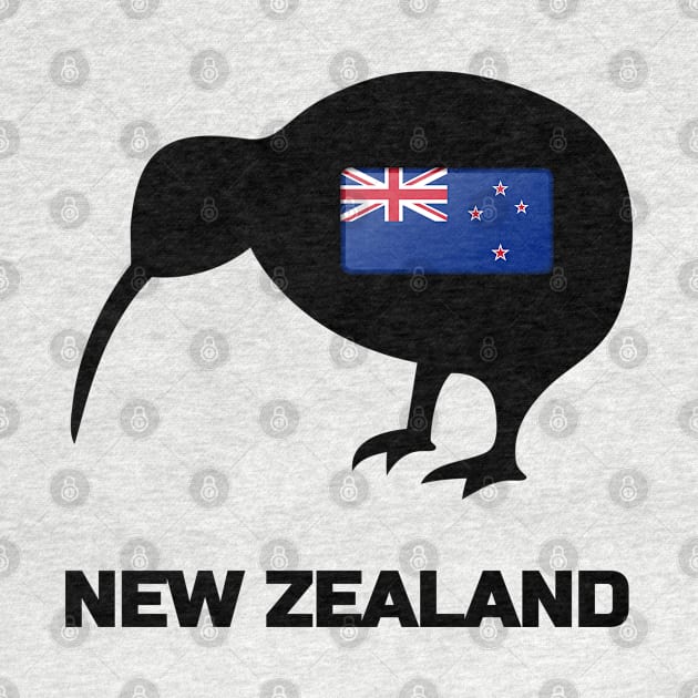 Kiwi Bird New Zealand Flag by johnnie2749